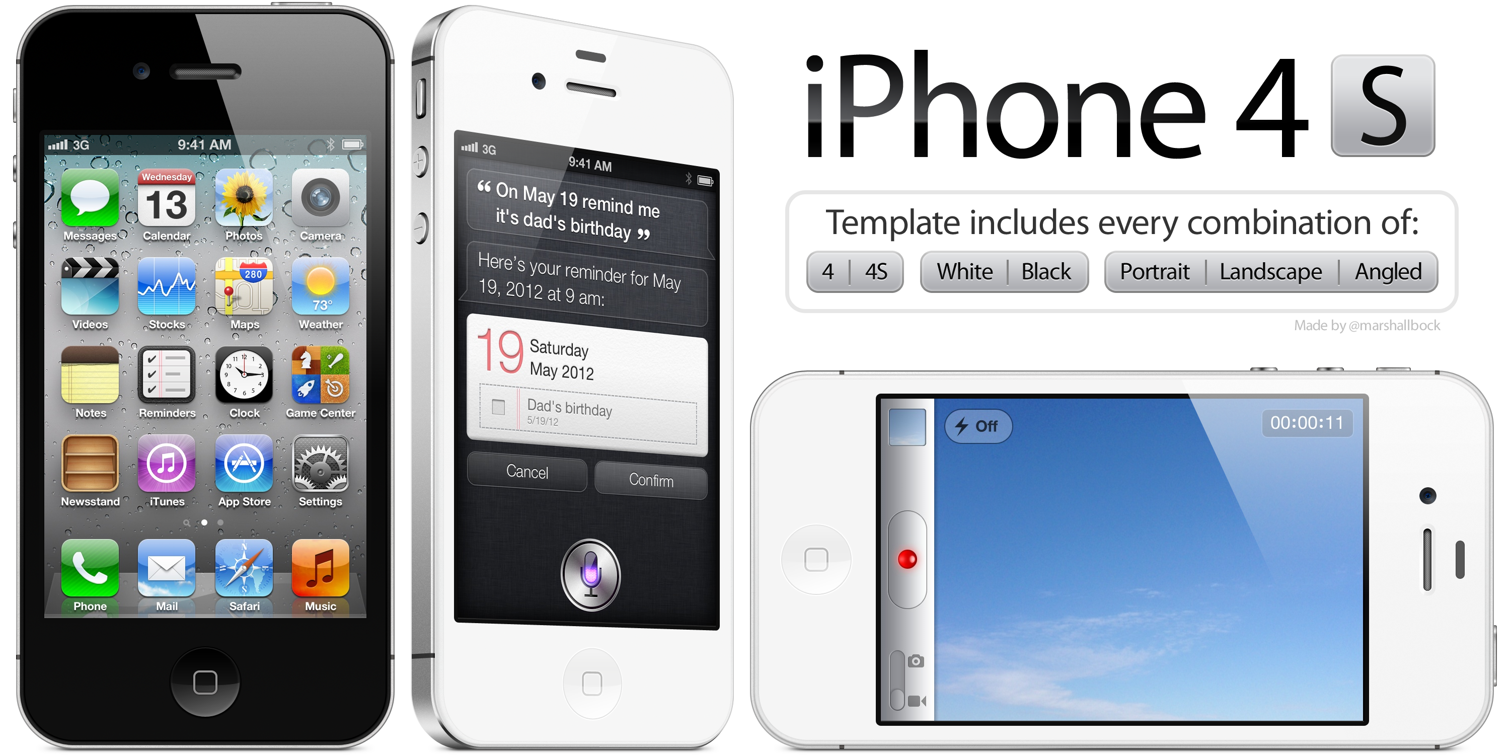 Dribbble - iphone4s-template.png by Marshall Bock