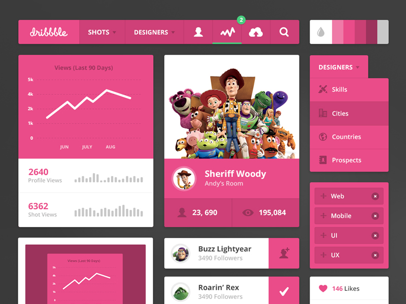 Dribbble UI Kit & 2 Invites!