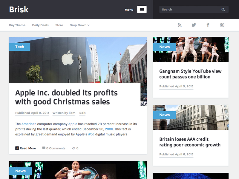 Brisk. Responsive WordPress Theme