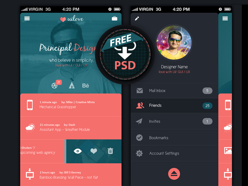 Mobile UI (Free PSD)