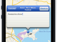 Check-in screen