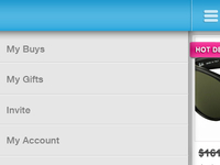 mobile e-commerce app - nav