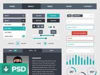 Flat UI Kit (Free PSD)