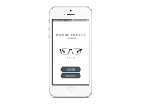 Warby Parker App - Start Up Screen