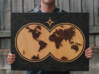 Wood World Map