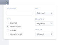 Filter dropdown