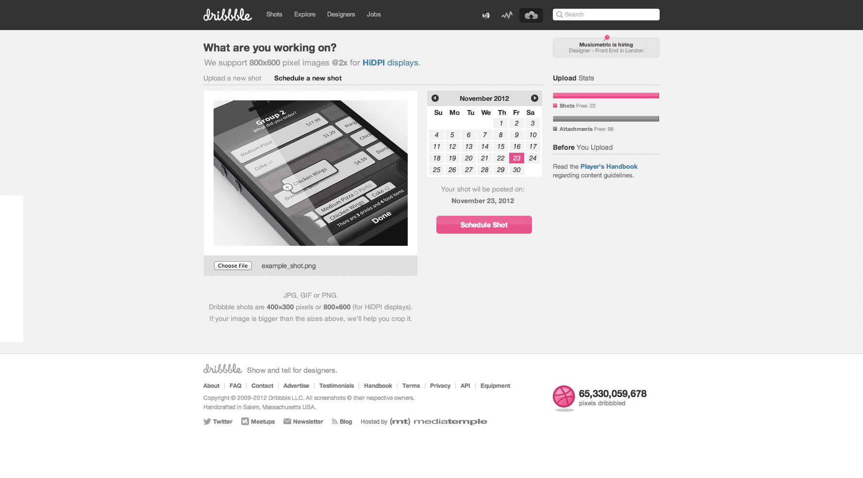 Dribbble-schedule