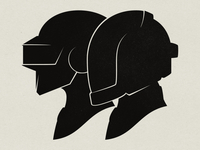 Daft Punk Silhouette Portraits