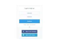 Login / Sign up form