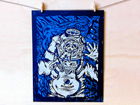 Deep Sea Death - Linocut Print