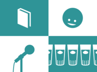Book. Face. Mic. Beer.