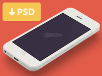 Minimal iPhone 5 [White] Template [PSD]