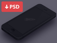 Minimal iPhone 5 [Black] Template [PSD]