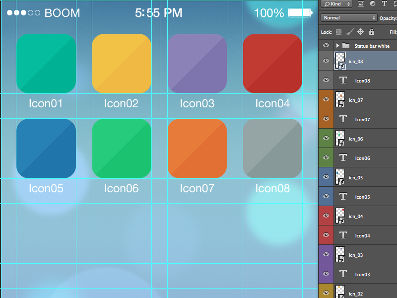 Icon iOS7 tool grid