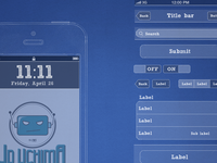 iPhone Blueprint Wireframe Kit -FreePSD