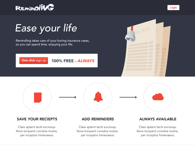 Remindiing - Landing Page