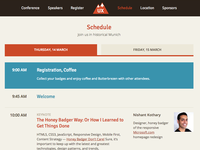 Conference Schedule Page