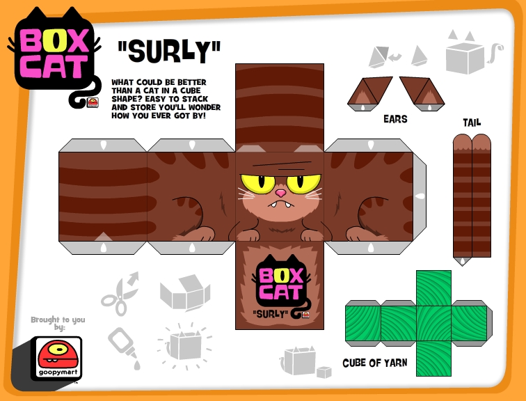 Dribbble - box_cat-surly_papercraft.jpg by will guy