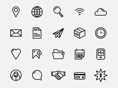 Free Simple and Clean Icon Pack PSD